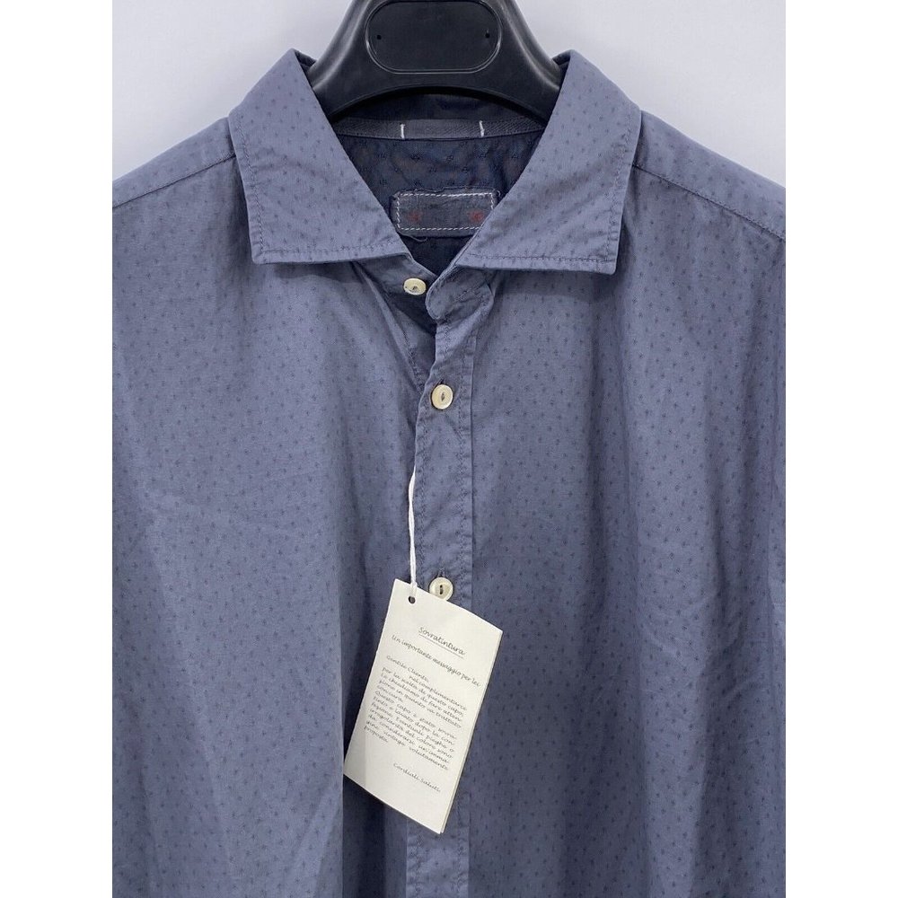 NWT - TINTORIA MATTEI PIPED BUTTON DOWN - MSRP $195 (F4) size 44-17.5